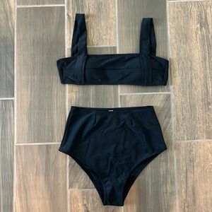 High Waisted Black Swimsuit